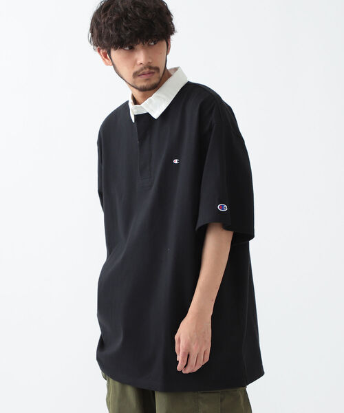 Champion（チャンピオン）の「Champion × BEAMS / 別注 Rugger Polo Shirt（ポロシャツ・メンズ・ブラック/ネイビー・L/M/XL）」の12枚目の写真