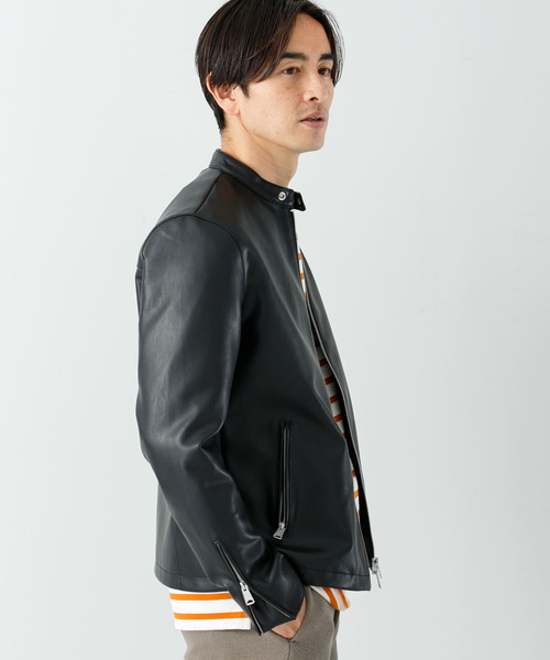 URBAN RESEARCH ROSSO MEN（アーバンリサーチロッソメン）の「『XLサイズあり』フェイクレザーシングルライダースジャケット（ライダースジャケット・メンズ・ブラック・LARGE/X-LARGE/MEDIUM）」の4枚目の写真