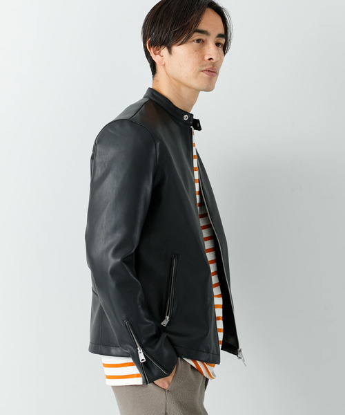 URBAN RESEARCH ROSSO MEN（アーバンリサーチロッソメン）の「『XLサイズあり』フェイクレザーシングルライダースジャケット（ライダースジャケット・メンズ・ブラック・LARGE/X-LARGE/MEDIUM）」の5枚目の写真