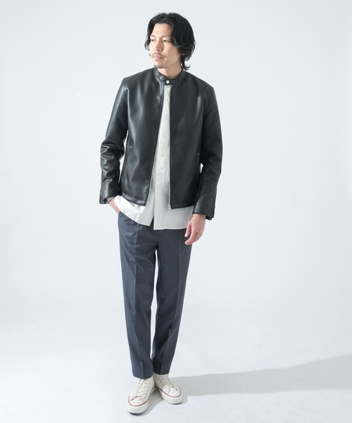 URBAN RESEARCH ROSSO MEN（アーバンリサーチロッソメン）の「『XLサイズあり』フェイクレザーシングルライダースジャケット（ライダースジャケット・メンズ・ブラック・LARGE/X-LARGE/MEDIUM）」の21枚目の写真