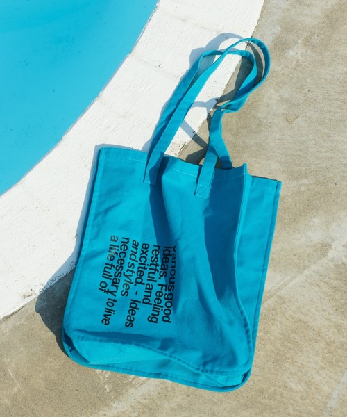 Kastane（カスタネ）の「【WEB限定カラーあり】ロゴスクエアキャンバストート（トートバッグ・レディース・サックスブルー/ブラック/イエロー/アイボリー/ピンク/オレンジ/グリーン/ブルー・FREE）」の6枚目の写真