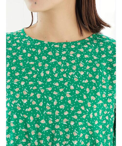 Green　Parks（グリーンパークス）の「花柄ティアードチュニック（Tシャツ/カットソー・レディース・ブラック/グリーン・FREE）」の21枚目の写真