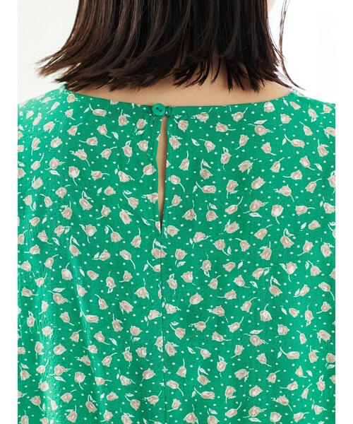 Green　Parks（グリーンパークス）の「花柄ティアードチュニック（Tシャツ/カットソー・レディース・ブラック/グリーン・FREE）」の20枚目の写真
