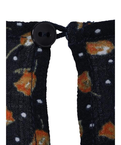 Green　Parks（グリーンパークス）の「花柄ティアードチュニック（Tシャツ/カットソー・レディース・ブラック/グリーン・FREE）」の8枚目の写真