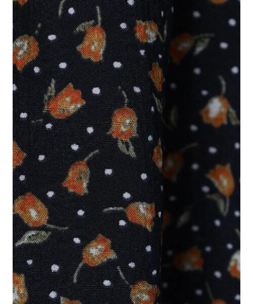 Green　Parks（グリーンパークス）の「花柄ティアードチュニック（Tシャツ/カットソー・レディース・ブラック/グリーン・FREE）」の6枚目の写真