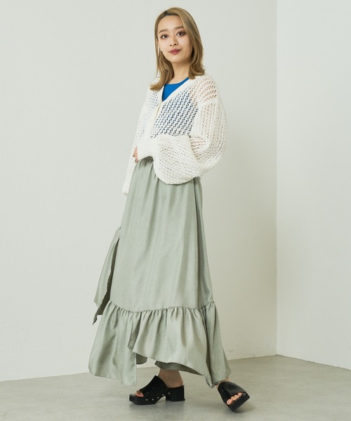 Lui's（ルイス）の「クラッシュサテンランダムティアードスカート（スカート・レディース・ブラック/ミント/イエロー・FREE）」の17枚目の写真