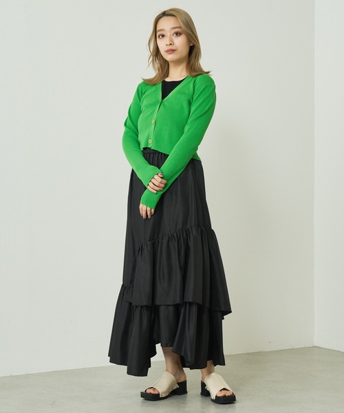 Lui's（ルイス）の「クラッシュサテンランダムティアードスカート（スカート・レディース・ブラック/ミント/イエロー・FREE）」の20枚目の写真