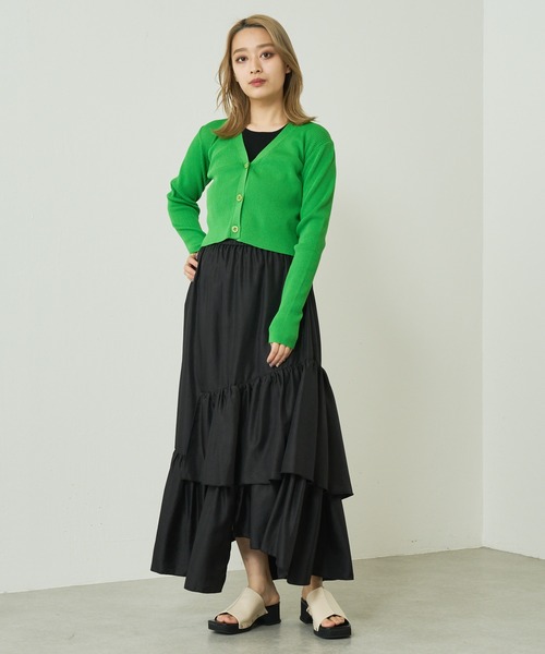 Lui's（ルイス）の「クラッシュサテンランダムティアードスカート（スカート・レディース・ブラック/ミント/イエロー・FREE）」の11枚目の写真