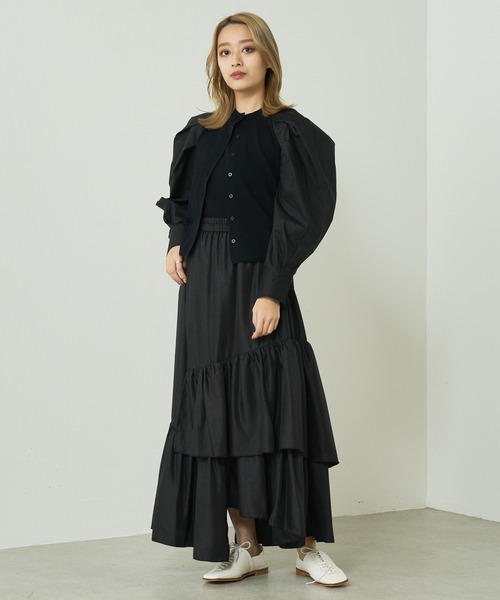 Lui's（ルイス）の「クラッシュサテンランダムティアードスカート（スカート・レディース・ブラック/ミント/イエロー・FREE）」の21枚目の写真