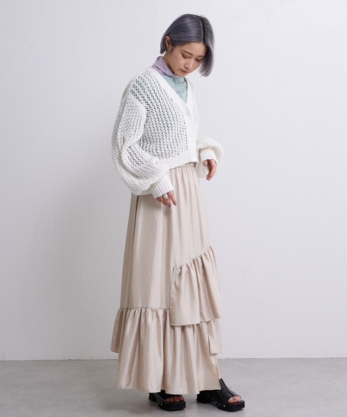 Lui's（ルイス）の「クラッシュサテンランダムティアードスカート（スカート・レディース・ブラック/ミント/イエロー・FREE）」の13枚目の写真