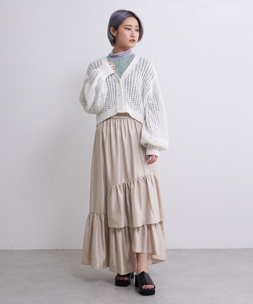 Lui's（ルイス）の「クラッシュサテンランダムティアードスカート（スカート・レディース・ブラック/ミント/イエロー・FREE）」の22枚目の写真