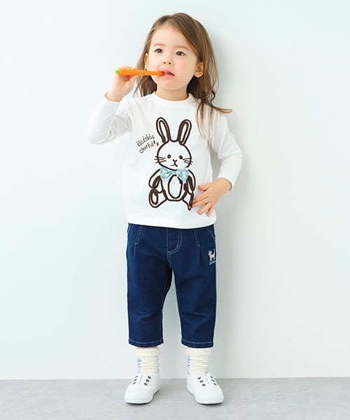 kladskap（クレードスコープ）の「リボンウサギ長袖Tシャツ（Tシャツ/カットソー・キッズ・サックスブルー/オフホワイト・90cm/100cm/120cm/110cm/80ｃｍ）」の20枚目の写真