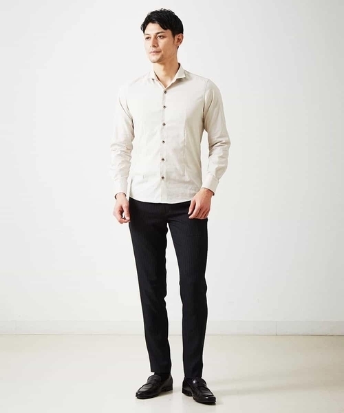 MICHEL KLEIN HOMME   （ミッシェルクランオム）の「スタンドカラ―シャツ（シャツ/ブラウス・メンズ・ブラック/ベージュ・MEDIUM/LARGE/X-LARGE）」の5枚目の写真