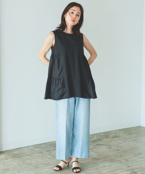 BEAMS ノースリーブ チュニック カットソー Demi-Luxe BEAMS｜ポンチ ノースリーブ チュニック | Rakuten
