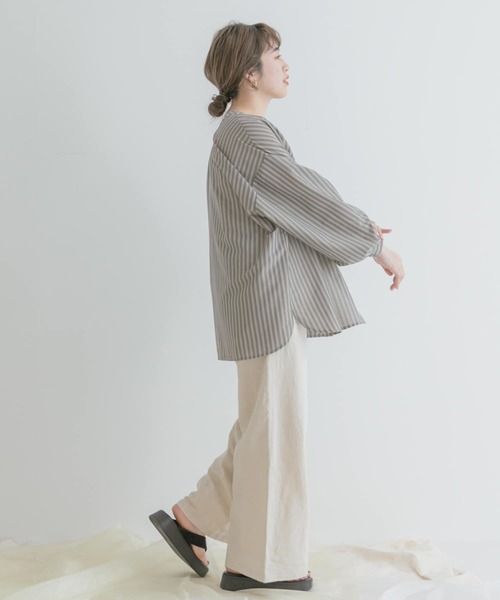 リネンレーヨンワイドパンツ