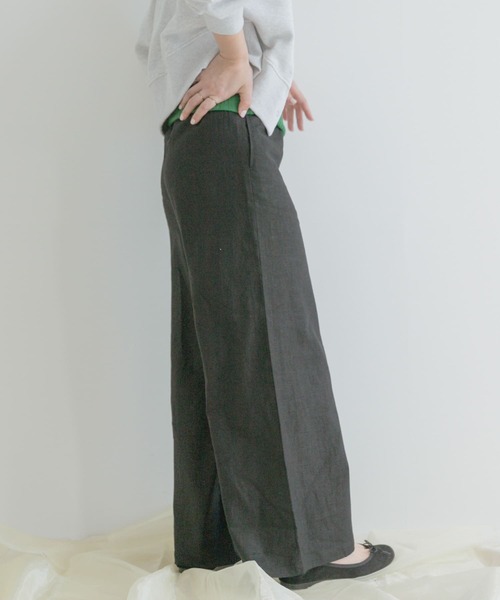 リネンレーヨンワイドパンツ