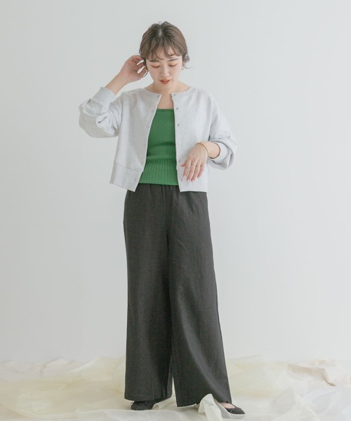 リネンレーヨンワイドパンツ