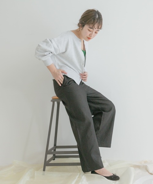 リネンレーヨンワイドパンツ