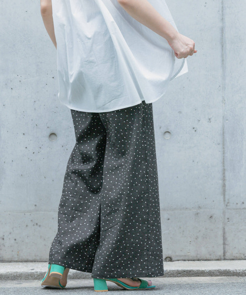 リネンレーヨンワイドパンツ