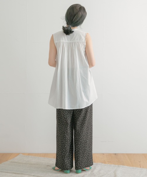 リネンレーヨンワイドパンツ