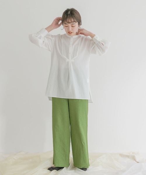 リネンレーヨンワイドパンツ