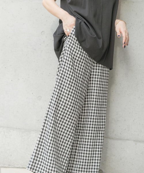 リネンレーヨンワイドパンツ