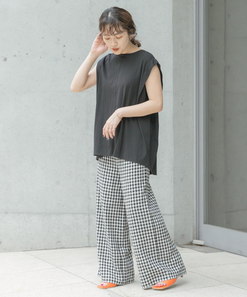 リネンレーヨンワイドパンツ
