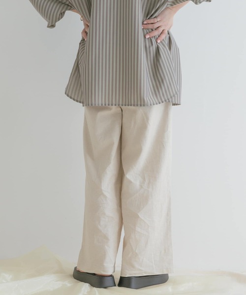 リネンレーヨンワイドパンツ