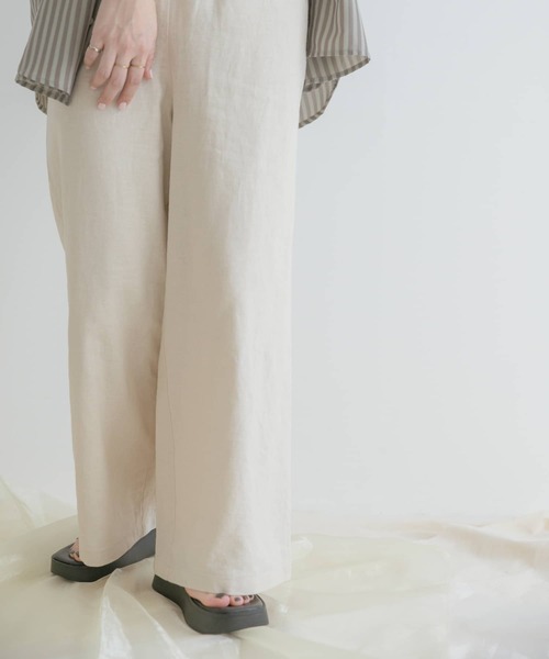 リネンレーヨンワイドパンツ