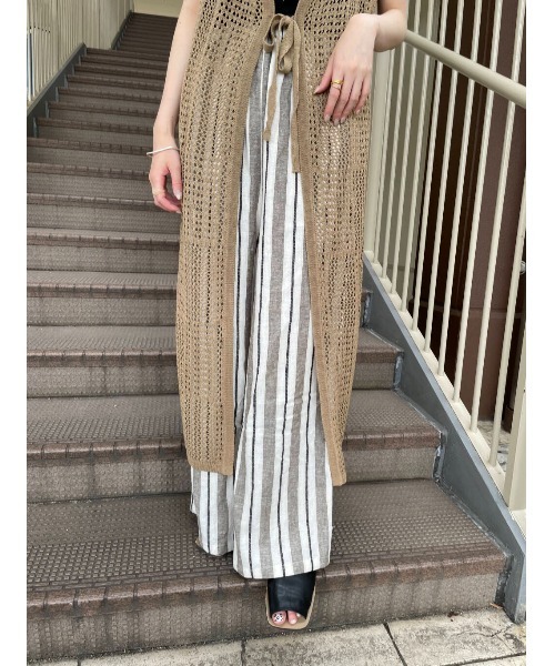 ITEMS URBANRESEARCH（アイテムズ アーバンリサーチ）の「レーヨンワイドパンツ（その他パンツ・レディース・ブラック/グリーン/ライトベージュ/ストライプ/チェック/ドット/オレンジ・FREE）」の5枚目の写真