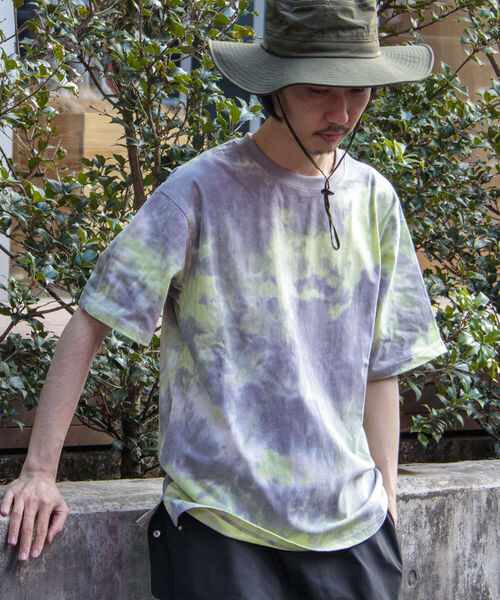 GLOSTER（グロスター）の「【GLOSTER/グロスター】タイダイ染めTシャツ（Tシャツ/カットソー・メンズ・チャコールグレー/ライム/ベビーピンク・MEDIUM/LARGE）」の3枚目の写真