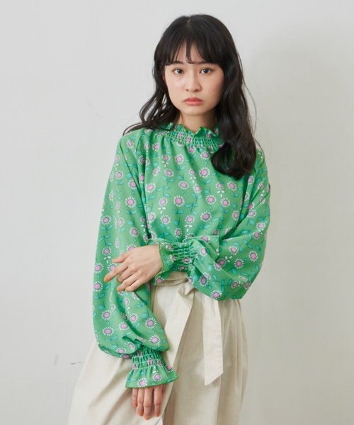 MERLOT（メルロー）の「フラワーギャザーブラウス（シャツ/ブラウス・レディース・ブラック/グリーン/ナチュラル・FREE）」の18枚目の写真