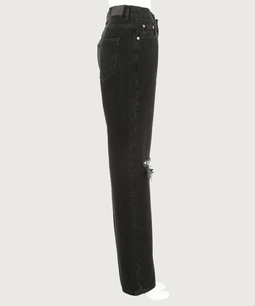 gina tricot(ジーナトリコ)の「90s high waist jeans destroy(デニムパンツ・レディース・ブラック・38/36/34/32)」の13枚目の写真