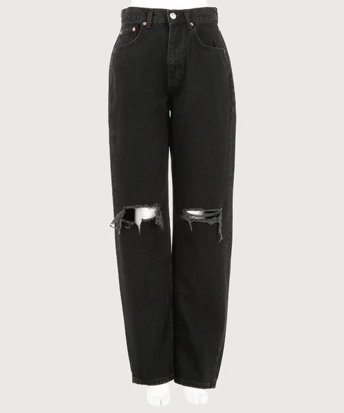 gina tricot(ジーナトリコ)の「90s high waist jeans destroy(デニムパンツ・レディース・ブラック・38/36/34/32)」の15枚目の写真