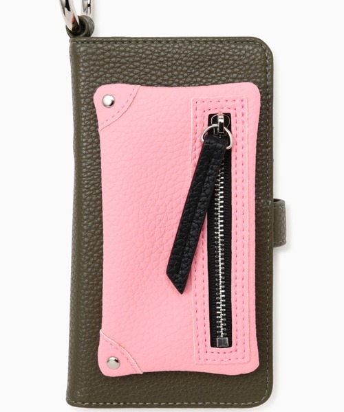 ROSE BUD（ローズバッド）の「(ASCENE)フリップポケットiPhoneケース（スマホケース/カバー・レディース・ネイビー/ピンク・FREE）」の2枚目の写真