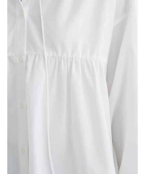 Green　Parks（グリーンパークス）の「スタンドカラー紐付チュニック（Tシャツ/カットソー・レディース・ホワイト/サックスブルー・FREE）」の14枚目の写真