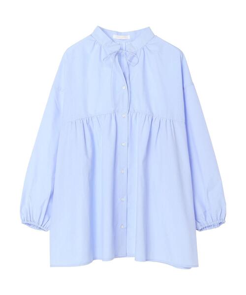 Green　Parks（グリーンパークス）の「スタンドカラー紐付チュニック（Tシャツ/カットソー・レディース・ホワイト/サックスブルー・FREE）」の16枚目の写真