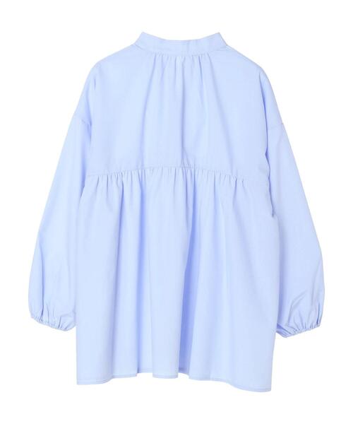 Green　Parks（グリーンパークス）の「スタンドカラー紐付チュニック（Tシャツ/カットソー・レディース・ホワイト/サックスブルー・FREE）」の17枚目の写真