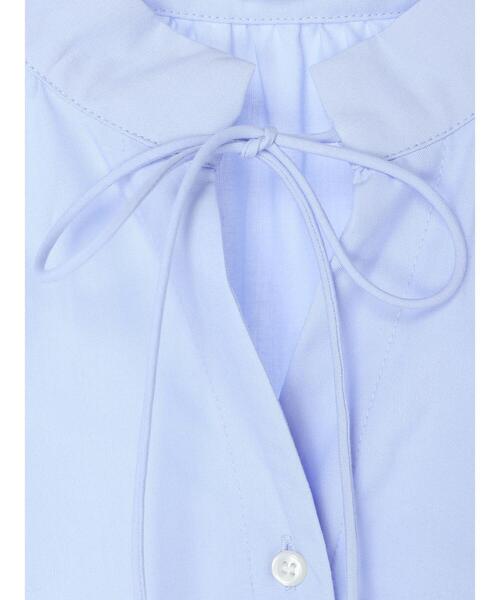 Green　Parks（グリーンパークス）の「スタンドカラー紐付チュニック（Tシャツ/カットソー・レディース・ホワイト/サックスブルー・FREE）」の22枚目の写真