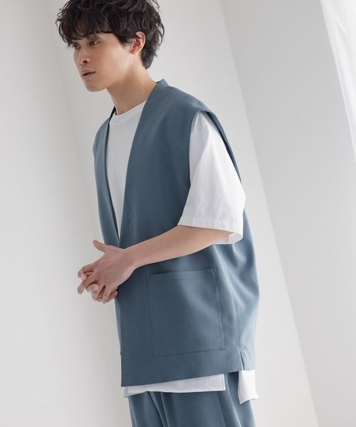 LOWRYS FARM（ローリーズファーム）の「ノーカラーベスト　277087（その他アウター・メンズ・サックスブルー/ブルー/ブラック・MEDIUM/LARGE）」の18枚目の写真