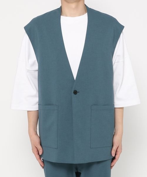 LOWRYS FARM（ローリーズファーム）の「ノーカラーベスト　277087（その他アウター・メンズ・サックスブルー/ブルー/ブラック・MEDIUM/LARGE）」の10枚目の写真