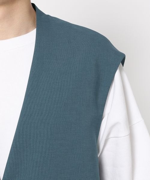 LOWRYS FARM（ローリーズファーム）の「ノーカラーベスト　277087（その他アウター・メンズ・サックスブルー/ブルー/ブラック・MEDIUM/LARGE）」の7枚目の写真