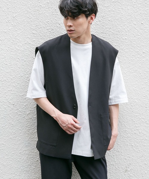 LOWRYS FARM（ローリーズファーム）の「ノーカラーベスト　277087（その他アウター・メンズ・サックスブルー/ブルー/ブラック・MEDIUM/LARGE）」の22枚目の写真