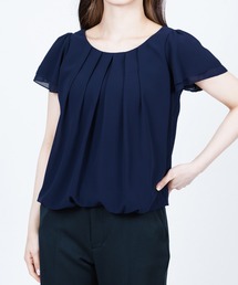 タック入りバルーンブラウス 半袖