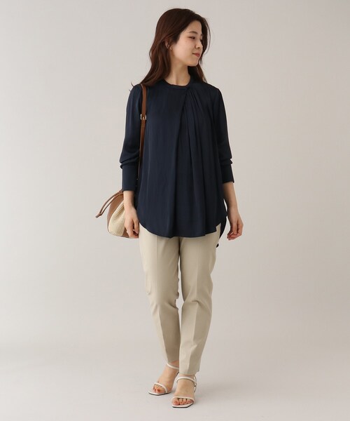 UNTITLED（アンタイトル）の「◆セーヌサテンブラウス【洗える】（シャツ/ブラウス・レディース・ネイビー/アイボリー・48/00/02/04/44）」の14枚目の写真