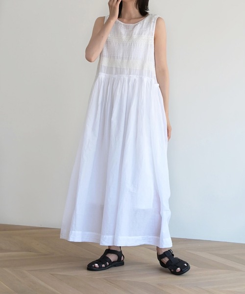 【CANAL JEAN 】arc ◢インド綿刺繍ワンピース　未使用タグ付き　美品 CANAL JEAN 】arc ◢インド綿刺繍ワンピース 未使用タグ付き 美