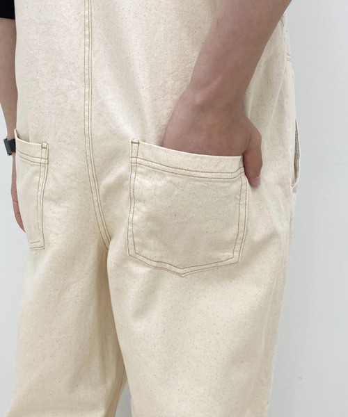 PairPair（ペアペア）の「カラーツイルオーバオール(ユニセックス)（サロペット/オーバーオール・レディース・ライトブルー/アイボリー/テラコッタ・MEDIUM/LARGE）」の9枚目の写真