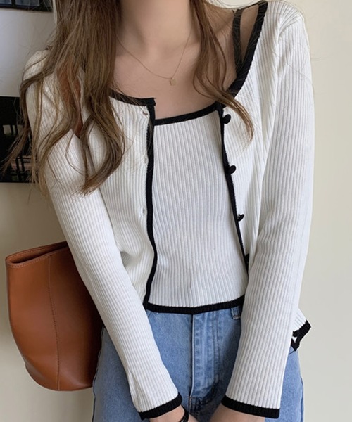 Girly Doll(ガーリードール)の「2枚セット(セットアップ・レディース・ベージュ/グレー/グリーン/ピンク/ホワイト/ブラック・F)」の1枚目の写真