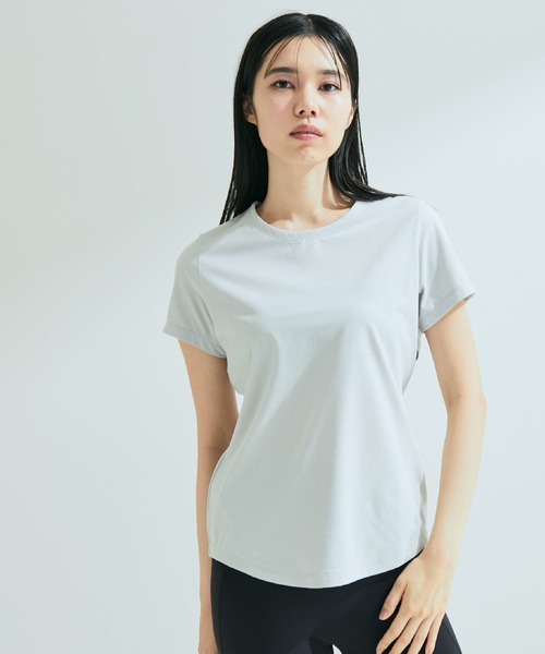 DESCENTE（デサント）の「【NERGY×DESCENTE】AERO STREAM Tシャツ（Tシャツ/カットソー・レディース・イエロー/ライトグレー/ブラック・M/L）」の2枚目の写真