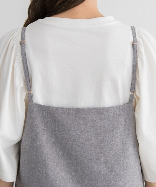 Pierrot（ピエロ）の「Steady 8月号掲載アイテム　接触冷感キャミワンピース（ジャンパースカート・レディース・ブラック/杢グレー・M/L）」の15枚目の写真